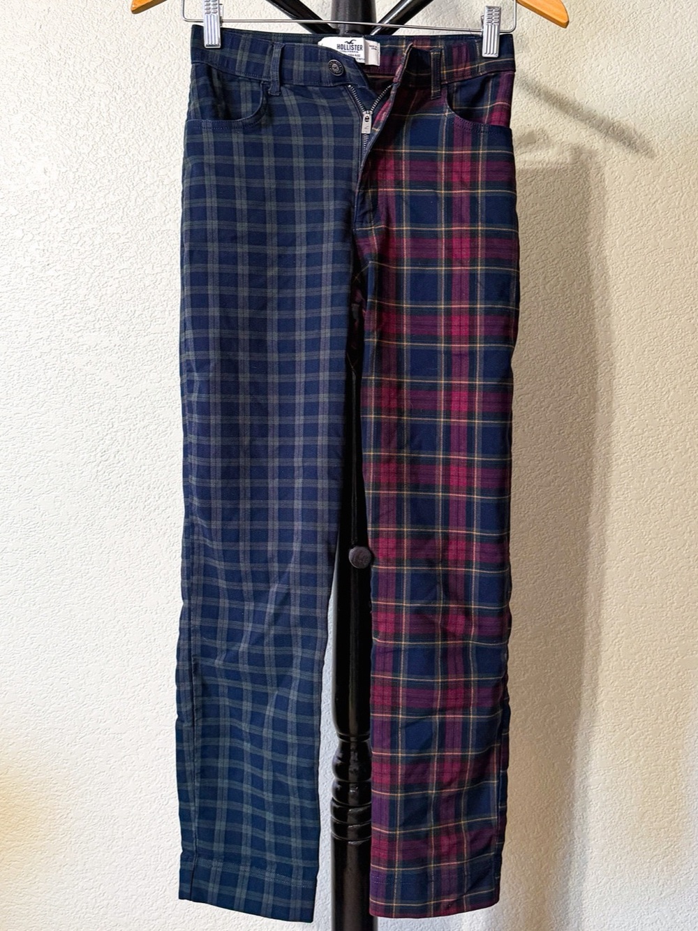 Hollister Ultra High-Rise Split Plaid Pants